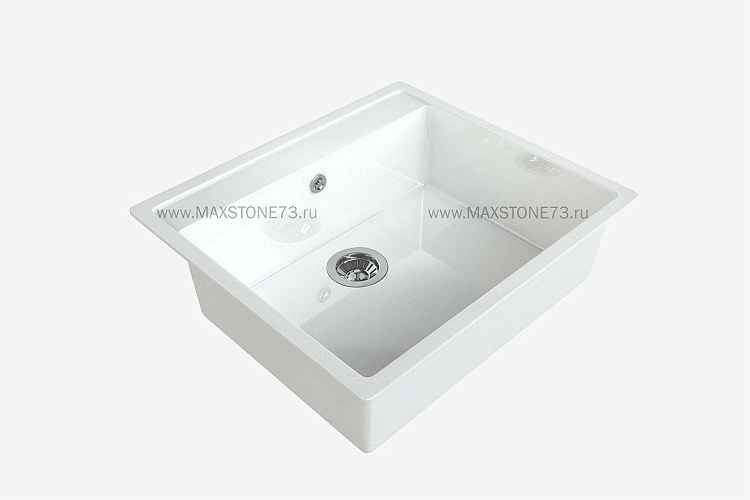 MAXSTONE Мойка глянцевая MS-21 (белый металлик) 565*505*220